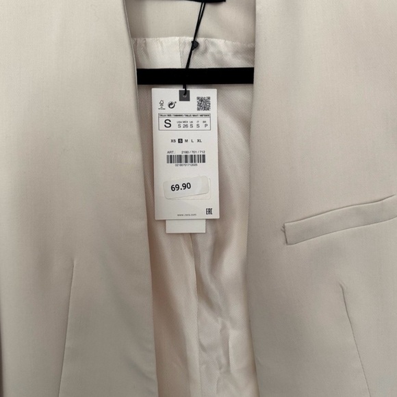 Zara Cream Single-Breasted Men's Blazer - Picture 3 of 5